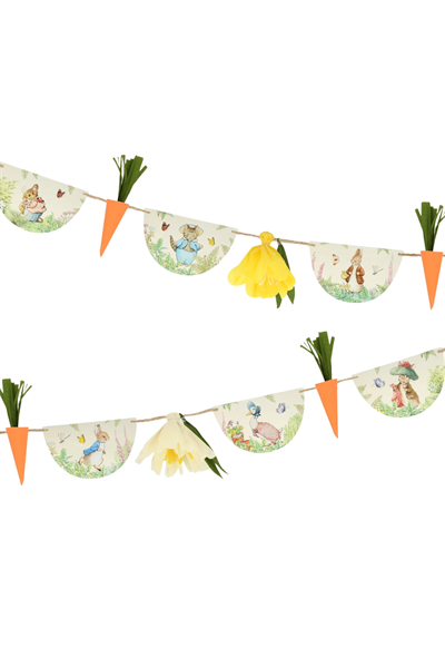 Meri Meri - Peter Rabbit In The Garden Garland - Peter Rabbit Bahçede Asılan Süs Çok Renkli