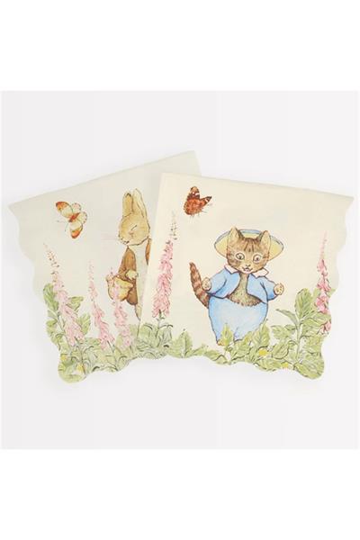 Meri Meri - Peter Rabbit In The Garden Large Napkins - Peter Rabbit Bahçede Peçeteler - L - 16lı Çok Renkli