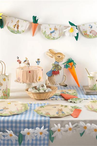 Meri Meri - Peter Rabbit Side Plates - Peter Rabbit Tabaklar - 8li Çok Renkli