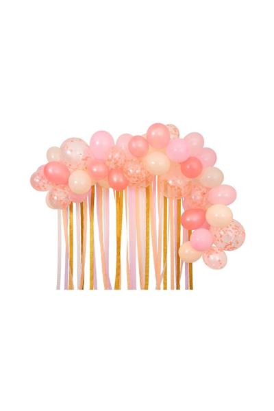 Meri Meri - Pink Balloon & Streamer Garland - Pembe Balonlar & Renkli Şeritler  - 50 balon Çok Renkli