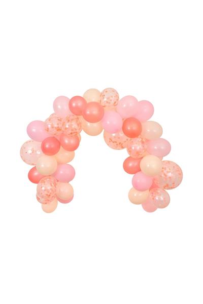 Meri Meri - Pink Balloon & Streamer Garland - Pembe Balonlar & Renkli Şeritler  - 50 balon Çok Renkli