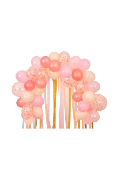 Meri Meri - Pink Balloon & Streamer Garland - Pembe Balonlar & Renkli Şeritler  - 50 balon Çok Renkli