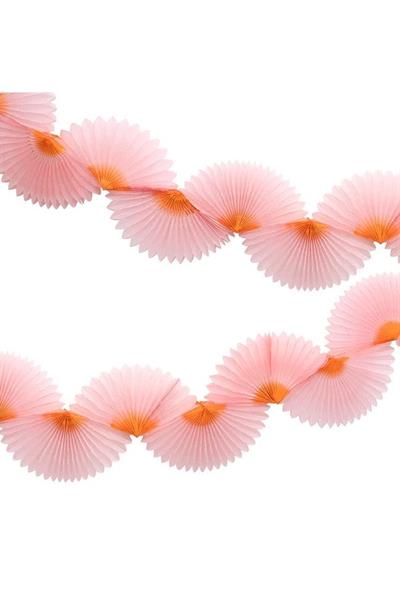 Meri Meri - Pink Honeycomb Fan Garland - Pembe Petekli Yelpaze Asılan Süs Çok Renkli