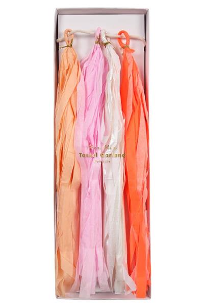 Meri Meri - Pink Tassel Garland - Pembe Püsküllü Asılan Süs Çok Renkli