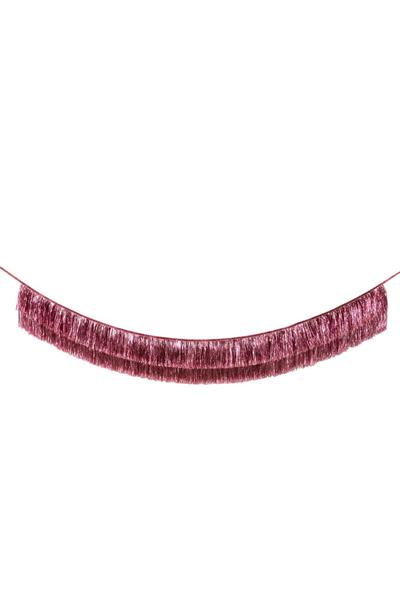 Meri Meri - Pink Tinsel Fringe Garland - Pembe Püsküllü Asılan Süs Çok Renkli