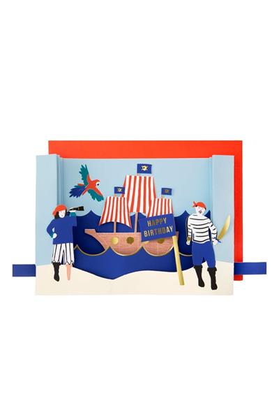 Meri Meri - Pirate Card - Korsan Tebrik Kartı Çok Renkli