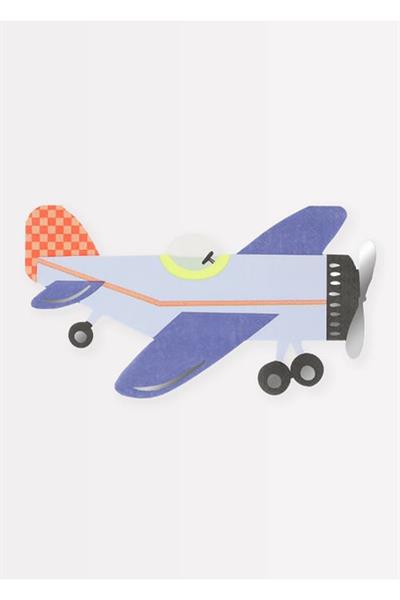 Meri Meri - Plane Napkins - Uçak Peçeteler (x16) Çok Renkli