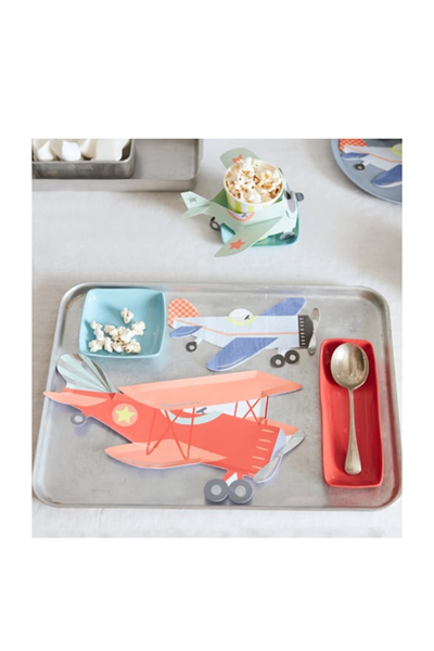 Meri Meri - Plane Plates - Uçak Tabaklar (x8) Çok Renkli