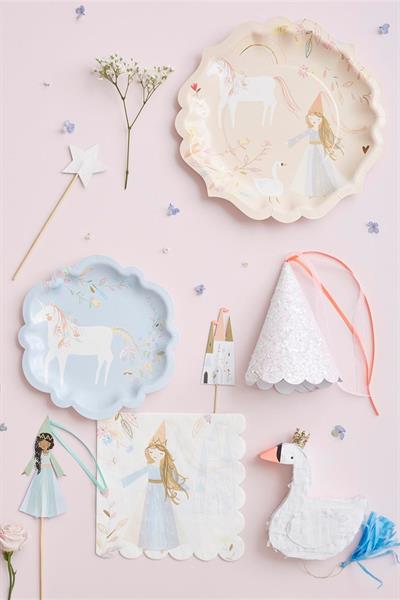 Meri Meri - Princess Plates - Prenses Tabak - L Çok Renkli