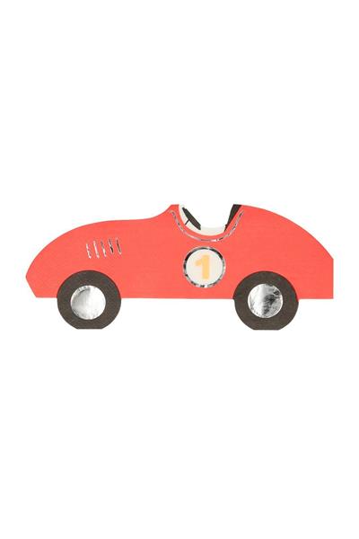 Meri Meri - Race Car Napkins - Yarış Arabası Peçete - 16lı Çok Renkli