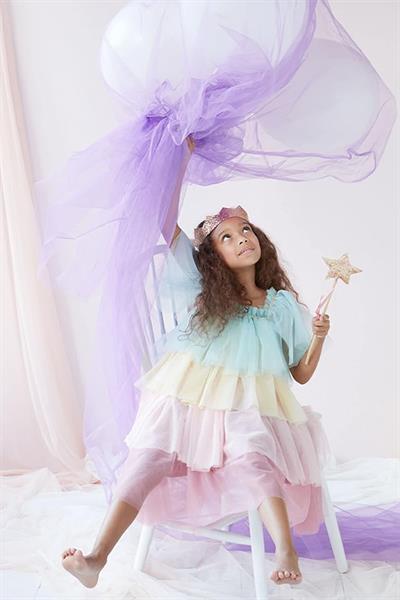 Meri Meri - Rainbow Ruffle Princess Dress-Up - 5-6 Years - Fırfırlı Gökkuşağı Elbisesi - 5-6 Yaş Çok Renkli