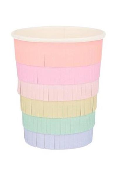 Meri Meri - Rainbow Sun Cups - Gökkuşağı Güneşli Bardaklar - 8li Çok Renkli