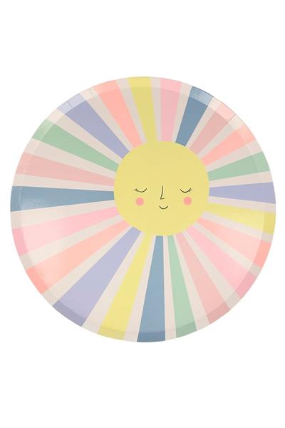 Meri Meri - Rainbow Sun Plates - Gökkuşağı Güneşli Tabak Çok Renkli