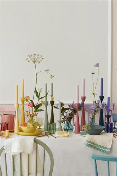 Meri Meri - Rainbow Taple Candles - Gökkuşağı Masa Mumları (12li) Çok Renkli