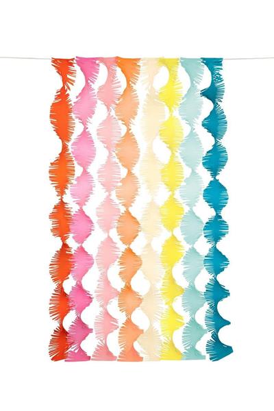 Meri Meri - Rainbow Twisty Fringe Garland - Gökkuşağı Kıvrımlı Püsküllü Asılan Süs Çok Renkli