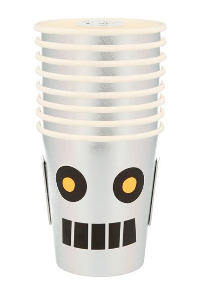 Meri Meri - Robot Cups - Robot Bardaklar - 8li Çok Renkli
