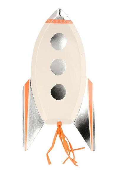 Meri Meri - Rocket Plates - Roket Tabaklar - 8li Çok Renkli