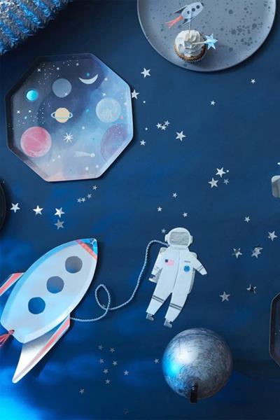 Meri Meri - Rocket Plates - Roket Tabaklar - 8li Çok Renkli