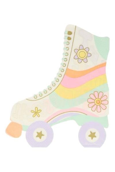 Meri Meri - Roller Skate Napkins - Paten Peçete - 16lı Çok Renkli