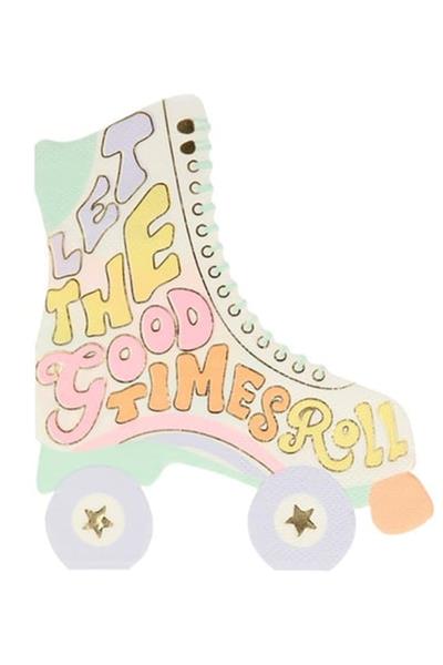 Meri Meri - Roller Skate Napkins - Paten Peçete - 16lı Çok Renkli