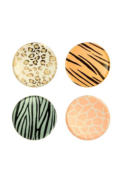 Meri Meri - Safari Animal Print Side Plates - Safari Tabak - S - 8li Çok Renkli