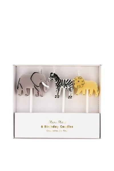 Meri Meri - Safari Candles - Safari Mum - 6lı Çok Renkli