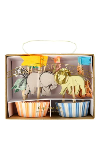 Meri Meri - Safari Cupcake Kit - Safari Cupcake Kit - 24lü Çok Renkli