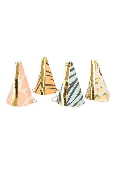 Meri Meri - Safari Party Hats - Safari Parti Şapkaları - 8li Çok Renkli