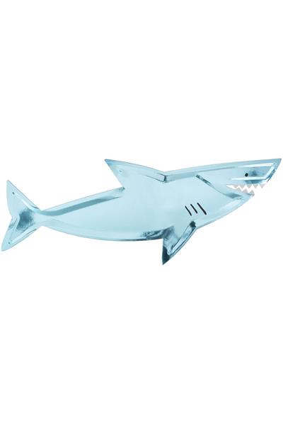 Meri Meri - Shark Platters - Köpek Balığı Servis Tabakları - 4lü Çok Renkli