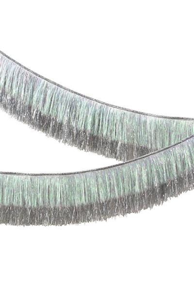 Meri Meri - Silver Iridescent Tinsel Fringe Garland - Gümüş Püsküllü Asılan Süs Çok Renkli