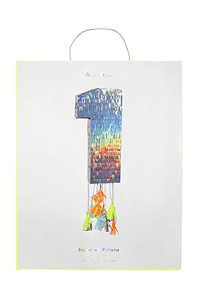 Meri Meri - Silver One Party Pinata - Gümüş 1 Numara Pinyata Çok Renkli