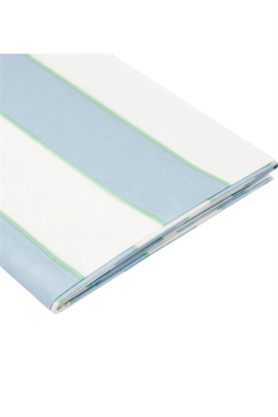 Meri Meri - Soluk Mavi Çizgili Kağıt Masa Örtüsü Çok Renkli