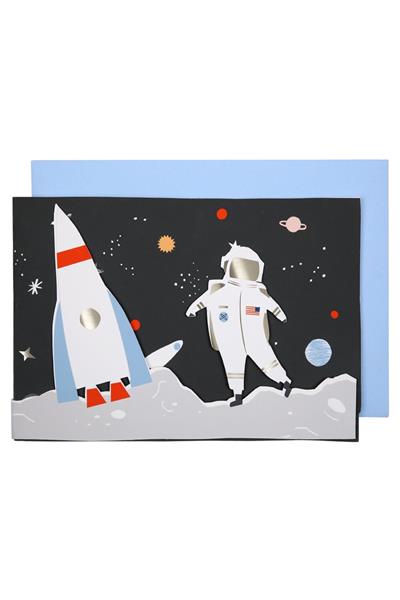 Meri Meri - Space Card - Uzay Tebrik Kartı - 3D Çok Renkli