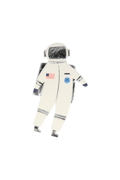 Meri Meri - Spaceman Napkins - Astronot Peçeteler - 16lı Çok Renkli