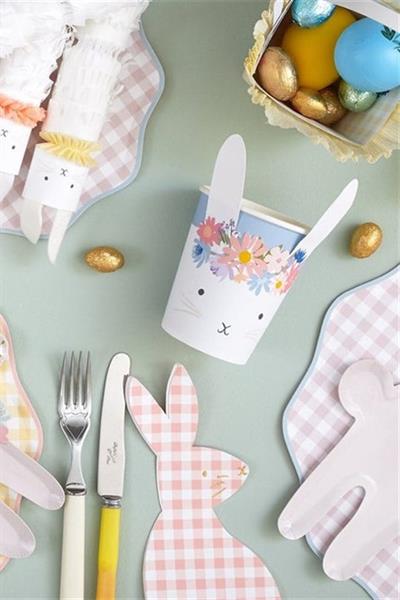 Meri Meri - Spring Floral Bunny Cup - Çiçekli Tavşan Bardaklar - 8li Çok Renkli
