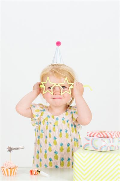 Meri Meri - Stripe & Pompom Mini Party Hats - Çizgili & Ponponlu Mini Parti Şapkaları Çok Renkli