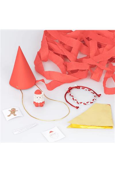 Meri Meri - Surprise Santa Hats - Süprizli Noel Baba Şapkalar (3lü) Çok Renkli