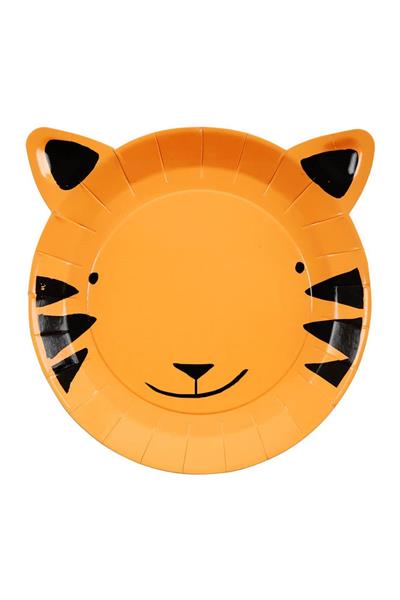 Meri Meri - Tiger Plates - Kaplan Tabak - S Çok Renkli