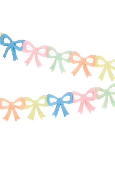 Meri Meri - Tissue Paper Bow Garland - Fiyonk Asılan Süsler (x3) Çok Renkli