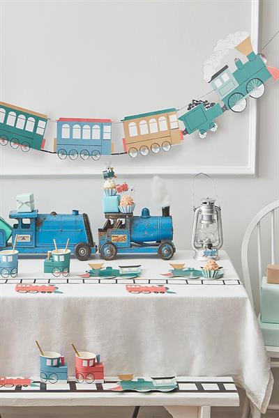 Meri Meri - Train Cups - Tren Bardaklar - 8li Çok Renkli