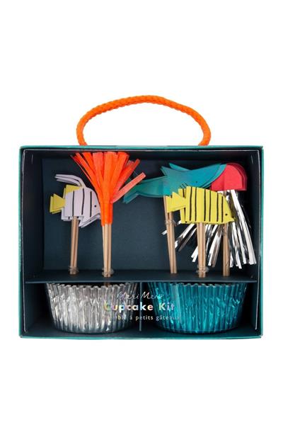 Meri Meri - Under The Sea Cupcake Kit - Su Altı Dünyası Cupcake Kit - 24lü Çok Renkli