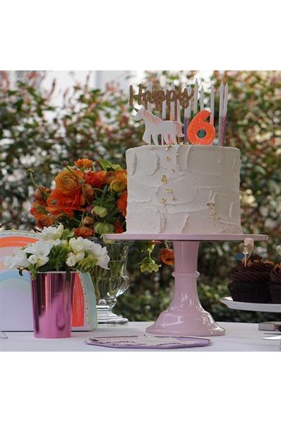 Meri Meri - Unicorn Glitter Candle - Unicorn Simli Mum Çok Renkli