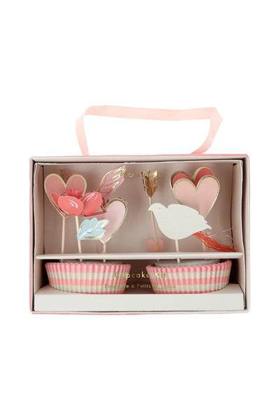 Meri Meri - Valentines Cupcake Kit - Sevgi Cupcake Kit - 24lü Çok Renkli