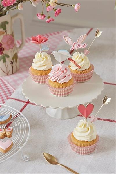 Meri Meri - Valentines Cupcake Kit - Sevgi Cupcake Kit - 24lü Çok Renkli