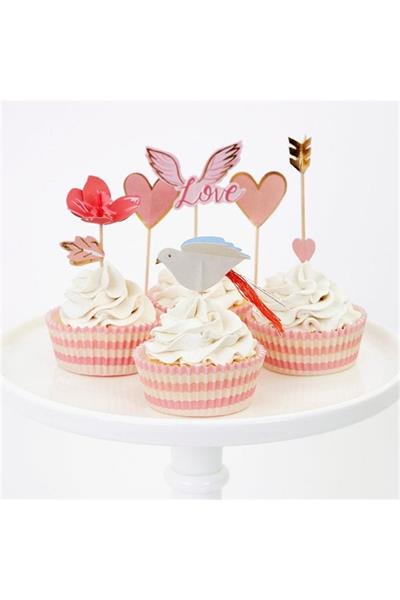 Meri Meri - Valentines Cupcake Kit - Sevgi Cupcake Kit - 24lü Çok Renkli