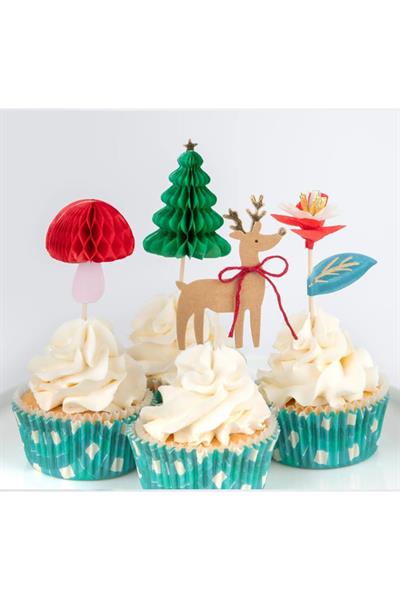 Meri Meri - Winter Woodland - Orman Cupcake Kiti Çok Renkli