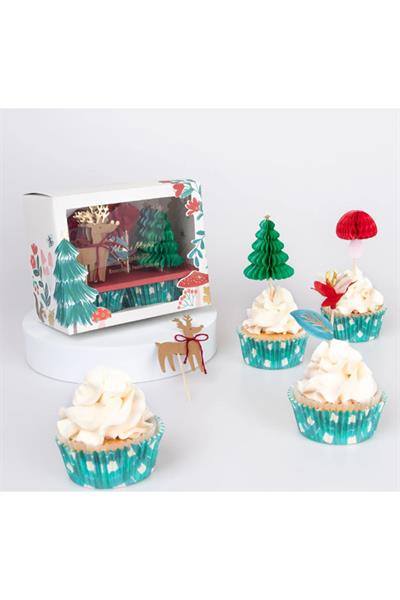 Meri Meri - Winter Woodland - Orman Cupcake Kiti Çok Renkli