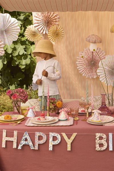 Meri Meri x Liberty - Happy Birthday Asılan Süs Çok Renkli