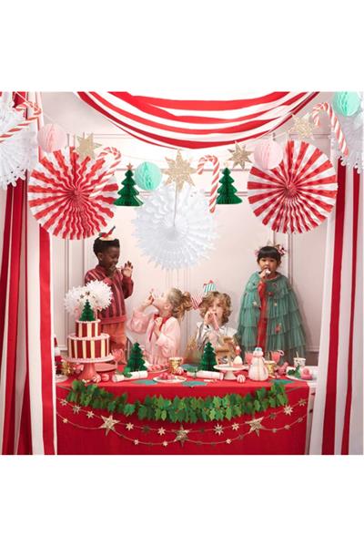 Meri Meri - Xmas Honeycomb Garland - Yeni Yıl Petekli Asılan Süs Çok Renkli