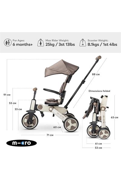 Micro 4in1 360 Derece Dönen Ve Katlanabilir Bisiklet - Latte Latte